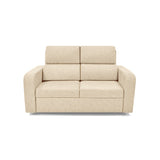 Sofá Bethel Beige Sky y Madera Cromo 148x95cm de Dos Puestos con Apoya Brazos