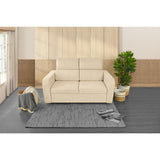 Sofá Bethel Beige Sky y Madera Cromo 148x95cm de Dos Puestos con Apoya Brazos