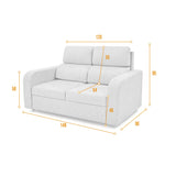 Sofá Bethel Beige Sky y Madera Cromo 148x95cm de Dos Puestos con Apoya Brazos