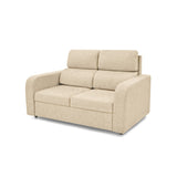 Sofá Bethel Beige Sky y Madera Cromo 148x95cm de Dos Puestos con Apoya Brazos