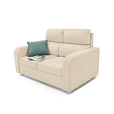 Sofá Bethel Beige Sky y Madera Cromo 148x95cm de Dos Puestos con Apoya Brazos
