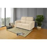 Sofá Bethel Beige Sky y Madera Cromo 148x95cm de Dos Puestos con Apoya Brazos