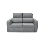 Sofá Bethel Gris Sky y Madera Cromo 148x95cm de Dos Puestos con Apoya Brazos