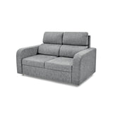 Sofá Bethel Gris Sky y Madera Cromo 148x95cm de Dos Puestos con Apoya Brazos