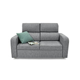 Sofá Bethel Gris Sky y Madera Cromo 148x95cm de Dos Puestos con Apoya Brazos