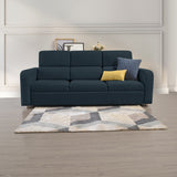 Sofá Bethel Plomo Eureka y Madera Cromo 207x95cm de Tres Puestos con Apoya Brazos