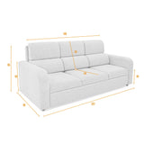 Sofá Bethel Plomo Eureka y Madera Cromo 207x95cm de Tres Puestos con Apoya Brazos
