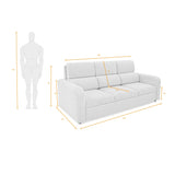 Sofá Bethel Plomo Eureka y Madera Cromo 207x95cm de Tres Puestos con Apoya Brazos