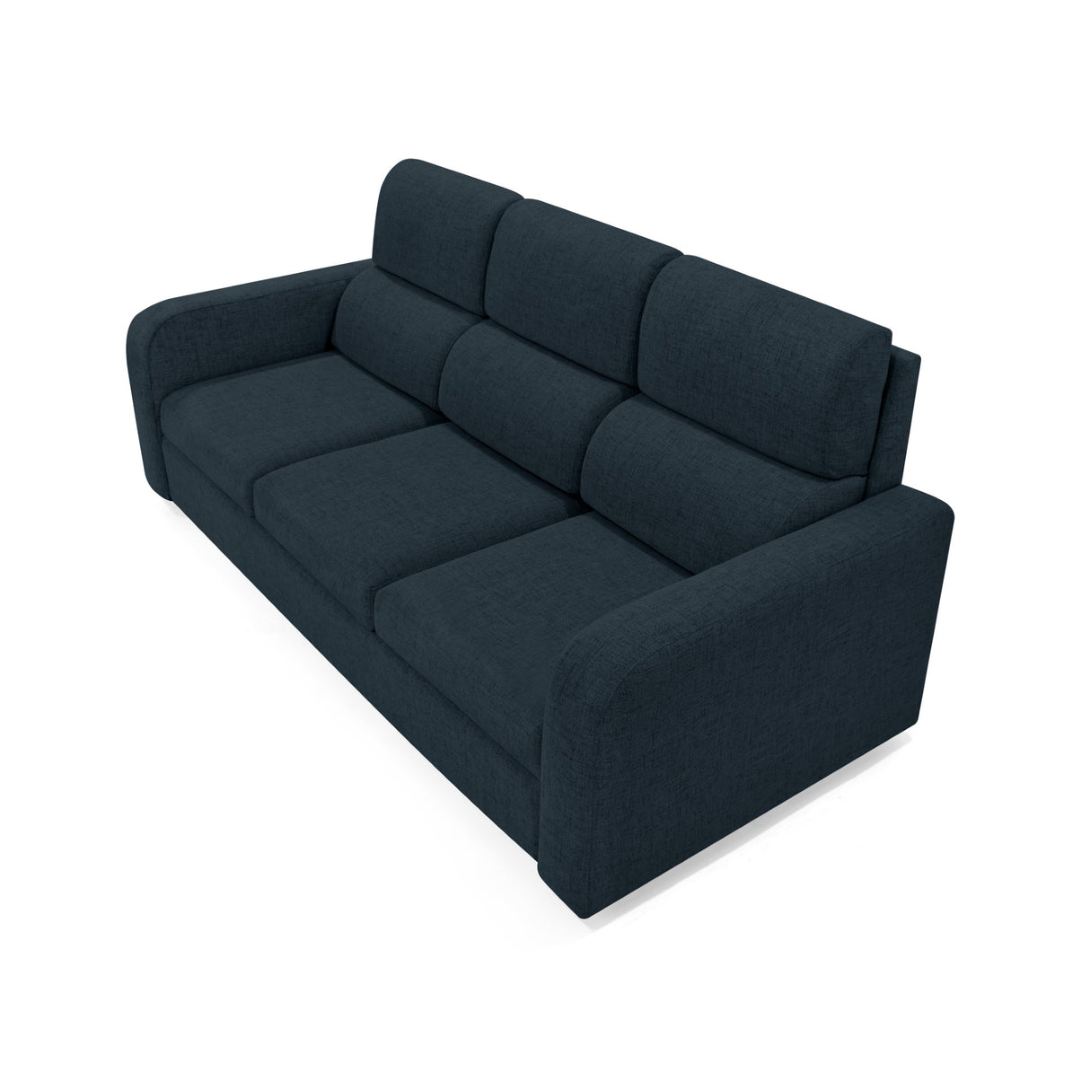 Sofá Bethel Plomo Eureka y Madera Cromo 207x95cm de Tres Puestos con Apoya Brazos