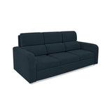 Sofá Bethel Plomo Eureka y Madera Cromo 207x95cm de Tres Puestos con Apoya Brazos