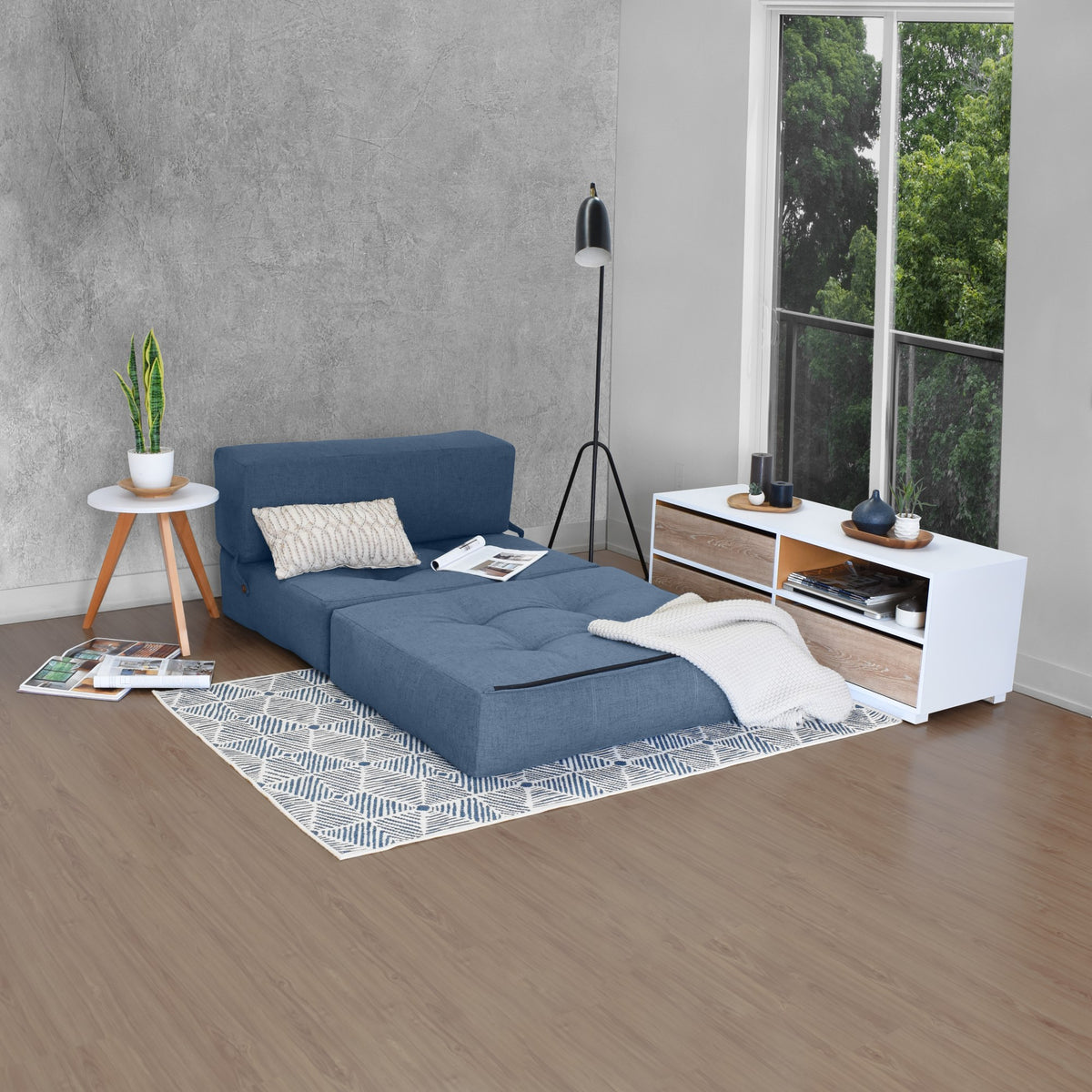 Sofá Cama Bosnia Índigo Dicosta 102x78cm de Un Puesto sin Apoya Brazos