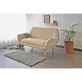 Sofá Cannes Beige Dicosta y Matiz Natural 136x85cm de Dos Puestos sin Apoya Brazos