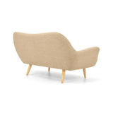 Sofá Cannes Beige Dicosta y Matiz Natural 136x85cm de Dos Puestos sin Apoya Brazos