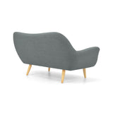 Sofá Cannes Gris Dicosta y Matiz Natural 136x85cm de Dos Puestos sin Apoya Brazos