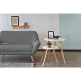 Sofá Cannes Gris Dicosta y Matiz Natural 136x85cm de Dos Puestos sin Apoya Brazos