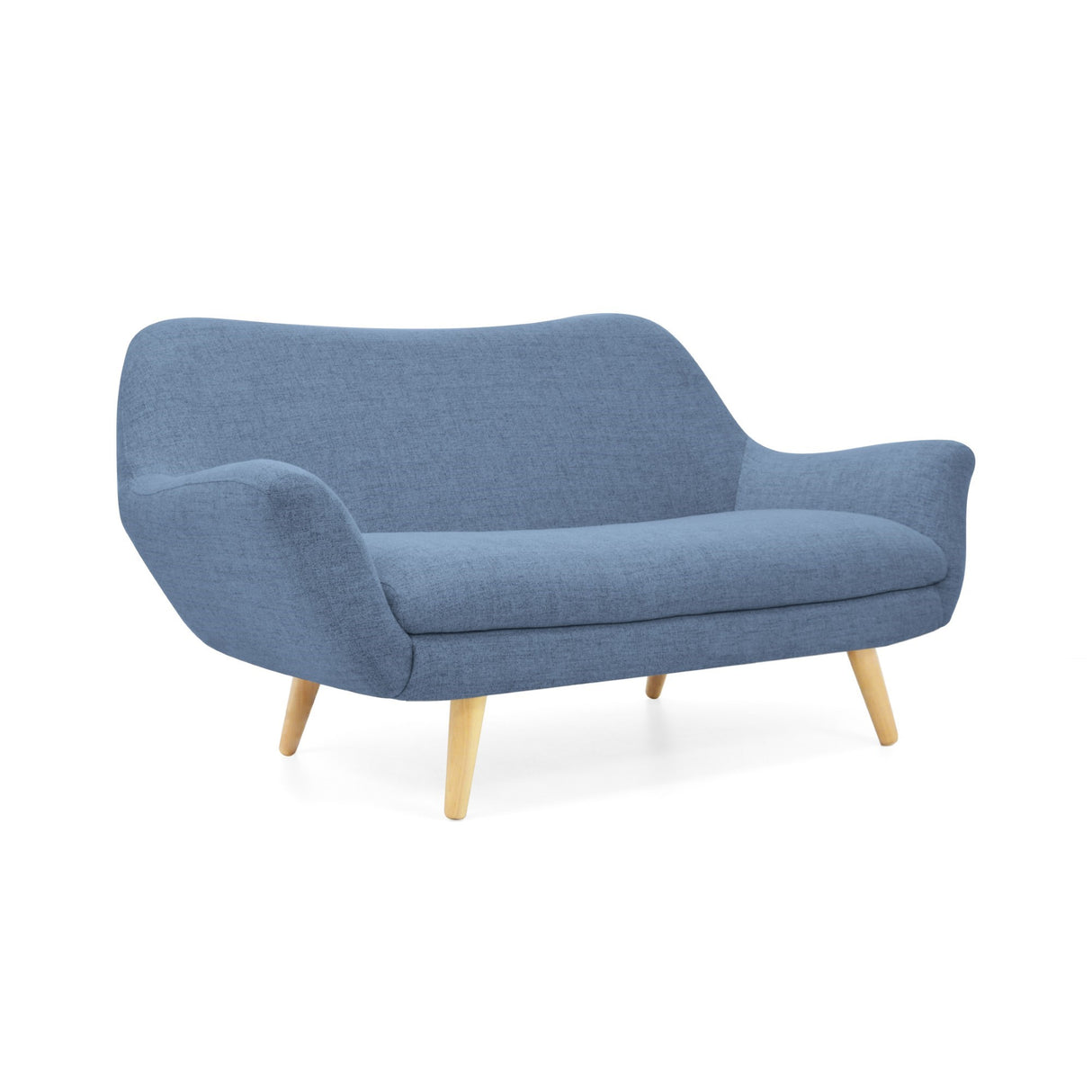 Sofá Cannes Índigo Dicosta y Matiz Natural 136x85cm de Dos Puestos sin Apoya Brazos