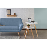 Sofá Cannes Índigo Dicosta y Matiz Natural 136x85cm de Dos Puestos sin Apoya Brazos