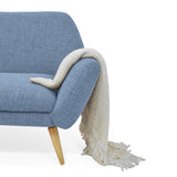 Sofá Cannes Índigo Dicosta y Matiz Natural 136x85cm de Dos Puestos sin Apoya Brazos