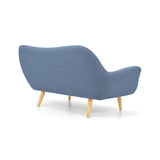 Sofá Cannes Índigo Dicosta y Matiz Natural 136x85cm de Dos Puestos sin Apoya Brazos