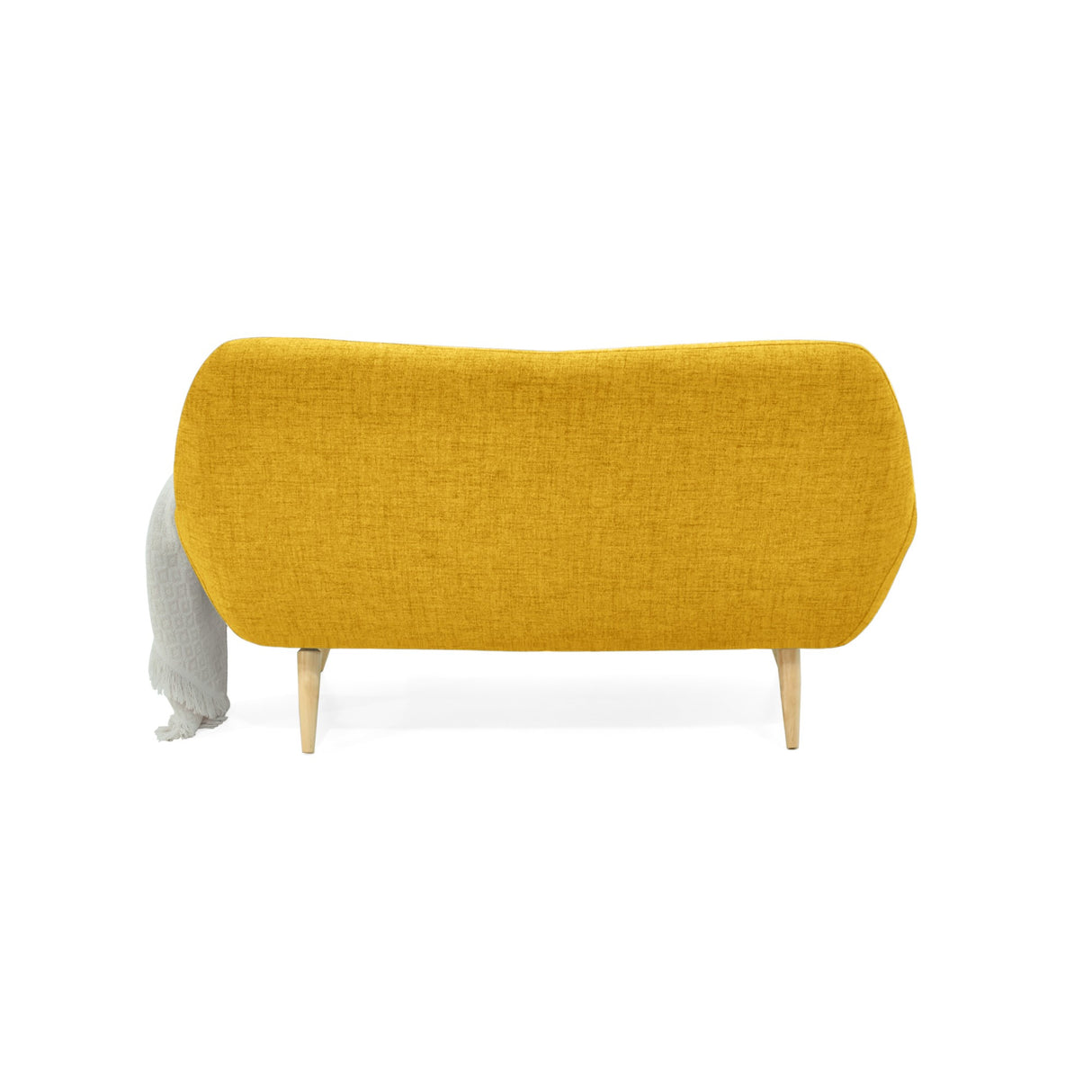 Sofá Cannes Mostaza Dicosta y Matiz Natural 136x85cm de Dos Puestos sin Apoya Brazos