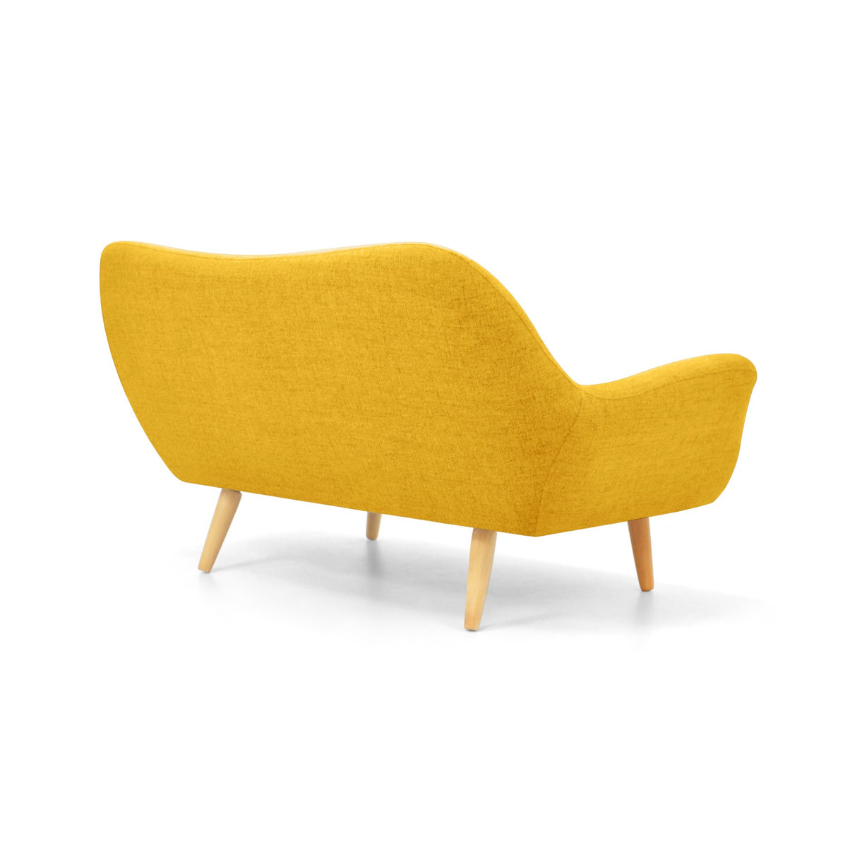 Sofá Cannes Mostaza Dicosta y Matiz Natural 136x85cm de Dos Puestos sin Apoya Brazos
