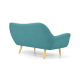Sofá Cannes Petróleo Eureka y Matiz Natural 136x85cm de Dos Puestos sin Apoya Brazos