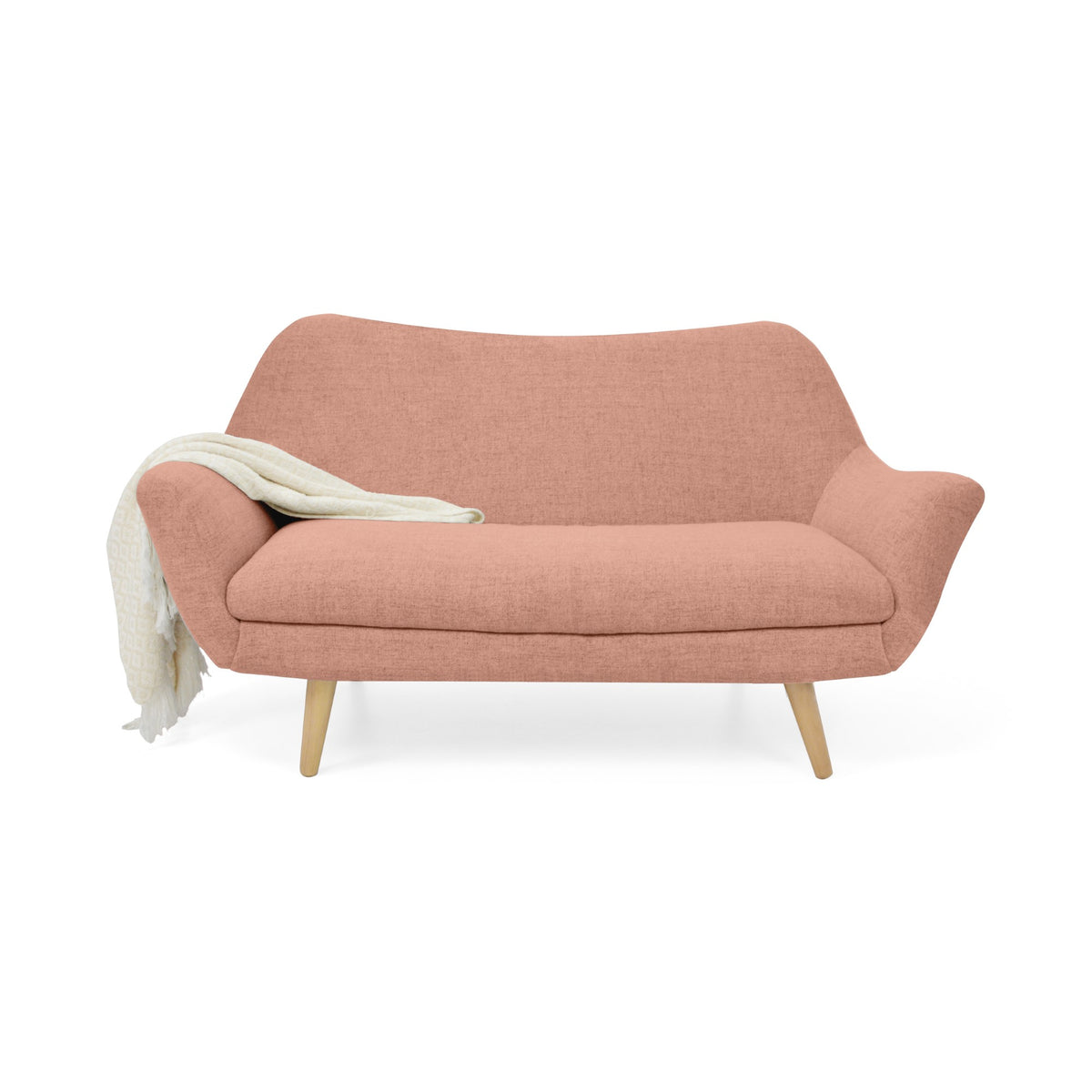 Sofá Cannes Salmón Dicosta y Matiz Natural 136x85cm de Dos Puestos con Apoya Brazos