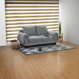 Sofá Daytona Gris Denver y Matiz Caramelo 150x80cm de Dos Puestos con Apoya Brazos