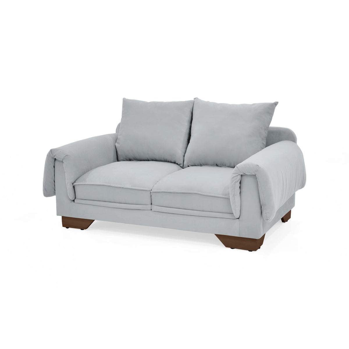 Sofá Daytona Plata Denver y Matiz Caramelo 150x80cm de Dos Puestos con Apoya Brazos