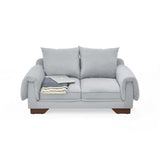 Sofá Daytona Plata Denver y Matiz Caramelo 150x80cm de Dos Puestos con Apoya Brazos
