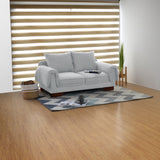 Sofá Daytona Plata Denver y Matiz Caramelo 150x80cm de Dos Puestos con Apoya Brazos