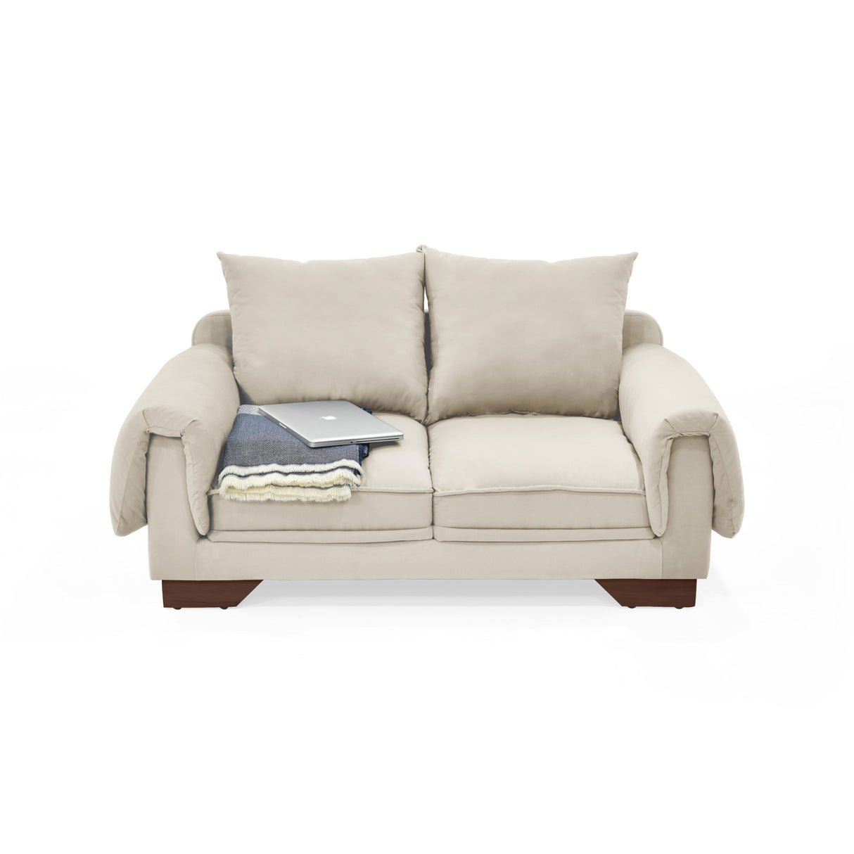 Sofá Daytona Taupe Denver y Matiz Caramelo 150x80cm de Dos Puestos sin Apoya Brazos