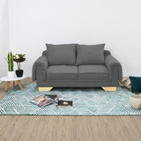 Sofá Daytona Gris Dicosta y Matiz Natural 150x80cm de Dos Puestos sin Apoya Brazos