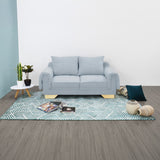 Sofá Daytona Plata Eureka y Matiz Natural 150x80cm de Dos Puestos sin Apoya Brazos