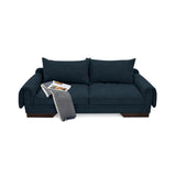 Sofá Daytona Plomo Eureka y Matiz Wengue 218x80cm de Tres Puestos con Apoya Brazos