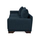 Sofá Daytona Plomo Eureka y Matiz Wengue 218x80cm de Tres Puestos con Apoya Brazos