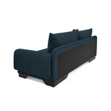 Sofá Daytona Plomo Eureka y Matiz Wengue 218x80cm de Tres Puestos con Apoya Brazos
