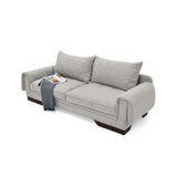 Sofá Daytona Taupe Dicosta y Matiz Wengue 218x80cm de Tres Puestos sin Apoya Brazos