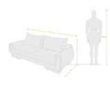 Sofá Daytona Taupe Dicosta y Matiz Wengue 218x80cm de Tres Puestos sin Apoya Brazos