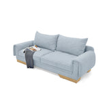Sofá Daytona Plata Eureka y Matiz Natural 218x80cm de Tres Puestos sin Apoya Brazos