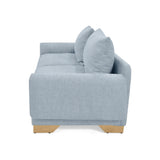 Sofá Daytona Plata Eureka y Matiz Natural 218x80cm de Tres Puestos sin Apoya Brazos