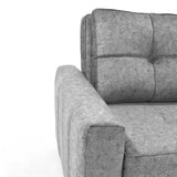 Sofá Cama Doha Gris Sky y Matiz Caoba 150x87cm de Dos Puestos con Apoya Brazos