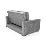 Sofá Cama Doha Gris Sky y Matiz Caoba 150x87cm de Dos Puestos con Apoya Brazos