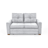 Sofá Cama Doha Plata Sky y Matiz Caoba 150x87cm de Dos Puestos con Apoya Brazos