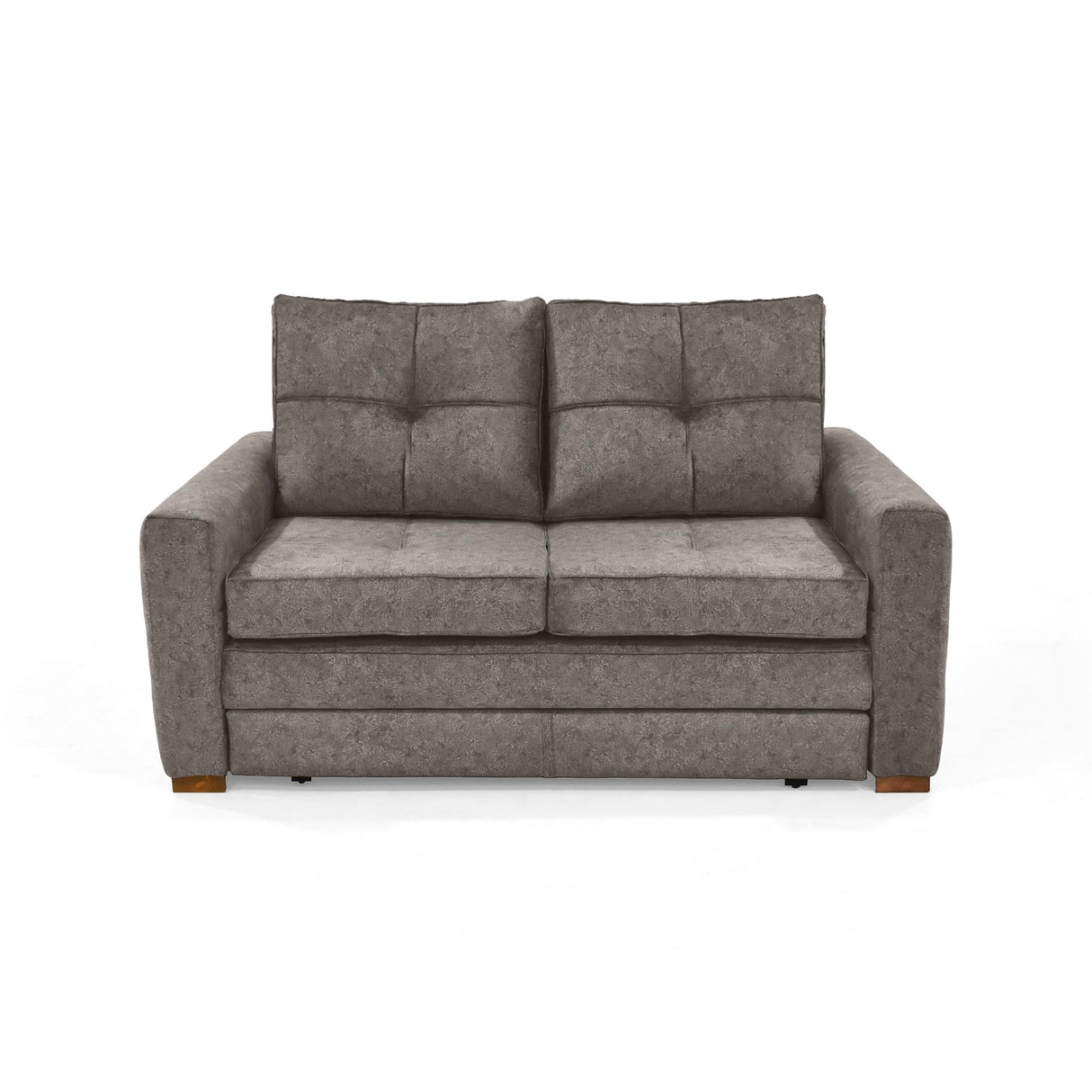 Sofá Cama Doha Taupe Sky y Matiz Caoba 150x87cm de Dos Puestos con Apoya Brazos