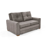Sofá Cama Doha Taupe Sky y Matiz Caoba 150x87cm de Dos Puestos con Apoya Brazos