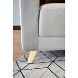 Sofá Cama Dominic Plata Denver y Matiz Natural 206x80cm de Tres Puestos Reclinable con Apoya Brazos