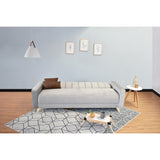 Sofá Cama Dominic Plata Denver y Matiz Natural 206x80cm de Tres Puestos Reclinable con Apoya Brazos