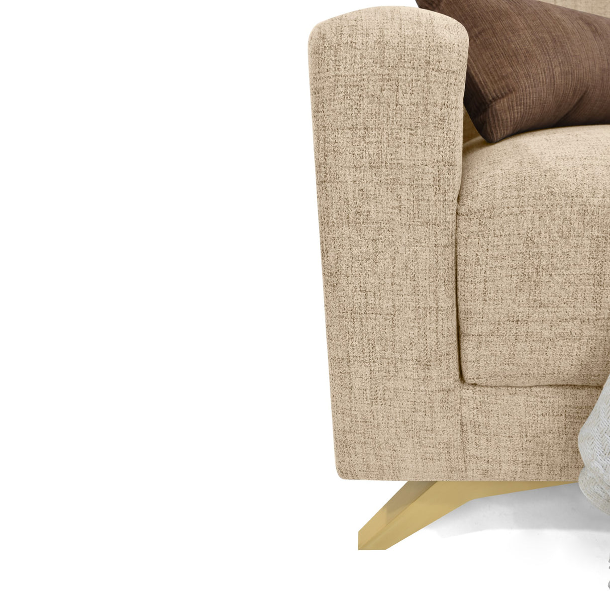Sofá Cama Dominic Beige Dicosta y Matiz Natural 206x80cm de Tres Puestos Reclinable con Apoya Brazos