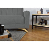Sofá Cama Dominic Gris Dicosta y Matiz Natural 206x80cm de Tres Puestos Reclinable con Apoya Brazos